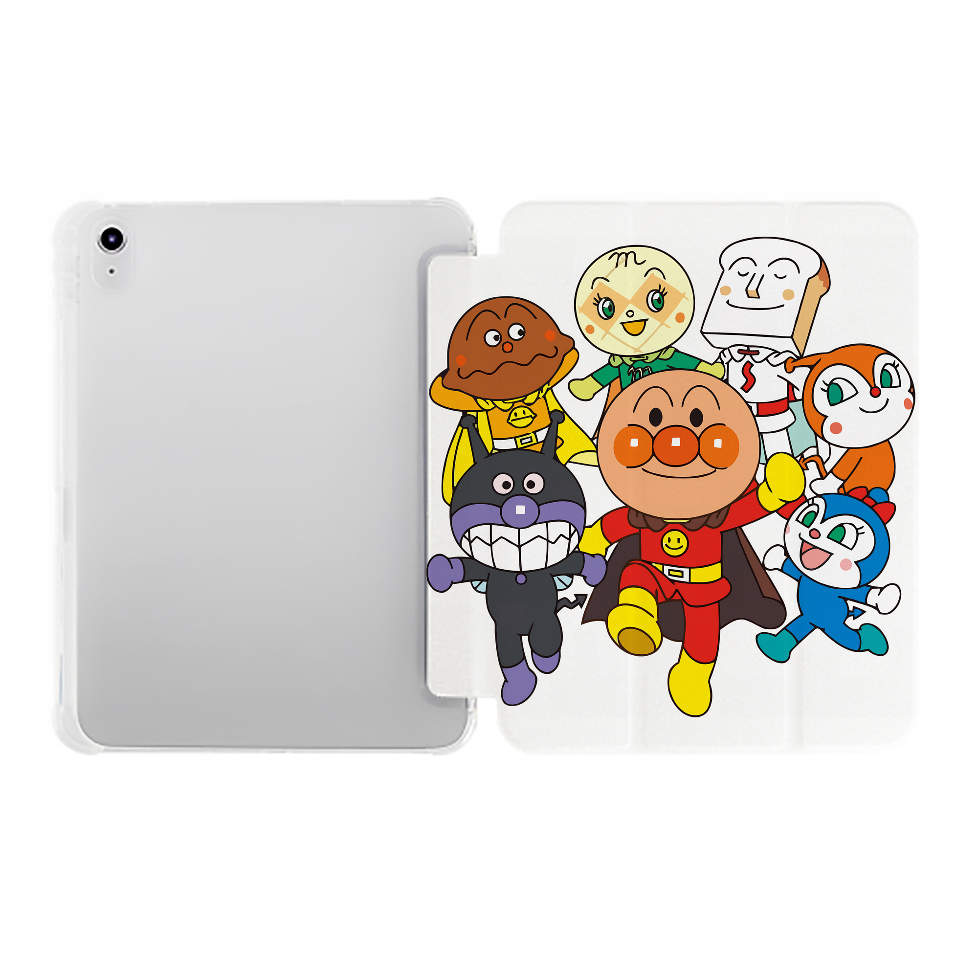 （画像用） アンパンマン Anpanman IPad ケース ペン収納付き 三つ折りスタンド PUレザー×シリコン 対応機種9.5/10.5/10.9インチ